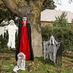 Halloween Hanging Vampire Props, Life Size Hanging Ghost Dead Body, with Voice-activated Sensor & Glowing Eyes, for Halloween Haunted Houses Party Outdoor Decorations