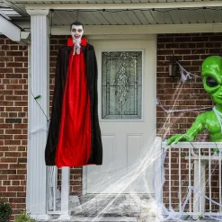 Halloween Hanging Vampire Props, Life Size Hanging Ghost Dead Body, with Voice-activated Sensor & Glowing Eyes, for Halloween Haunted Houses Party Outdoor Decorations