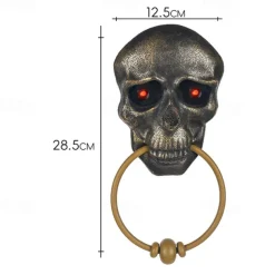 Halloween Horror Doorbell Ghost Skull Trick Toy Ghost House Party Supplies Luminous Skull Head Knocker Skeleton Head Door Bell