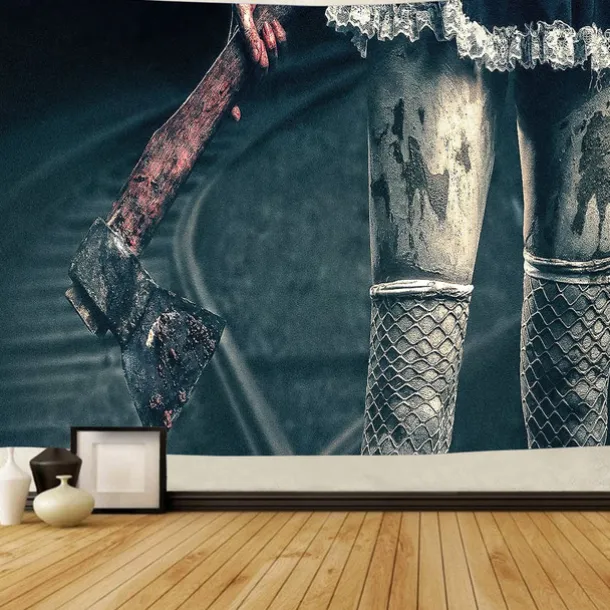 Halloween Horror Hanging Tapestry Wall Art Large Tapestry Mural Decor Photograph Backdrop Blanket Curtain Home Bedroom Living Room Halloween Decorations