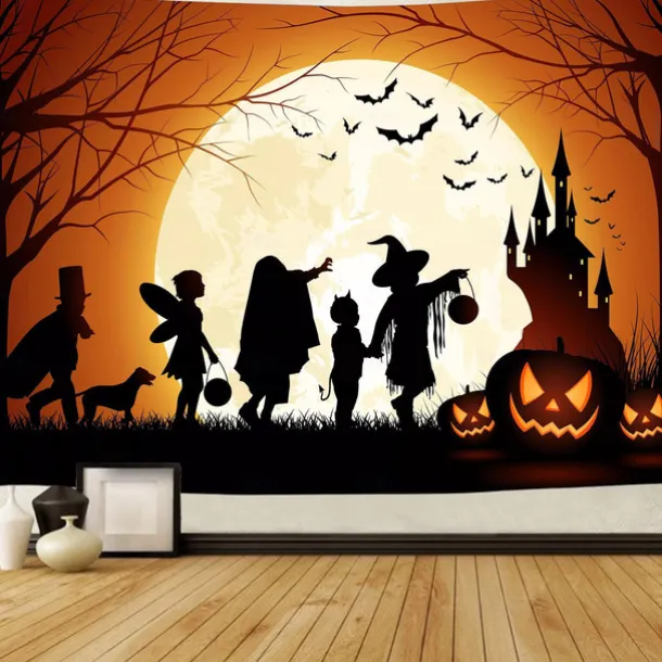 Halloween Horror Hanging Tapestry Wall Art Large Tapestry Mural Decor Photograph Backdrop Blanket Curtain Home Bedroom Living Room Halloween Decorations
