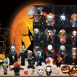 Halloween Horror Movie Advent Calendar 2025 Contains 24 Christmas Gifts, Xmas Horror Figures Countdown Calendar with Surprise Toys, Collectible Figures Gifts for Kids