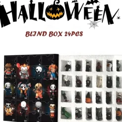 Halloween Horror Movie Advent Calendar 2025 Contains 24 Christmas Gifts, Xmas Horror Figures Countdown Calendar with Surprise Toys, Collectible Figures Gifts for Kids