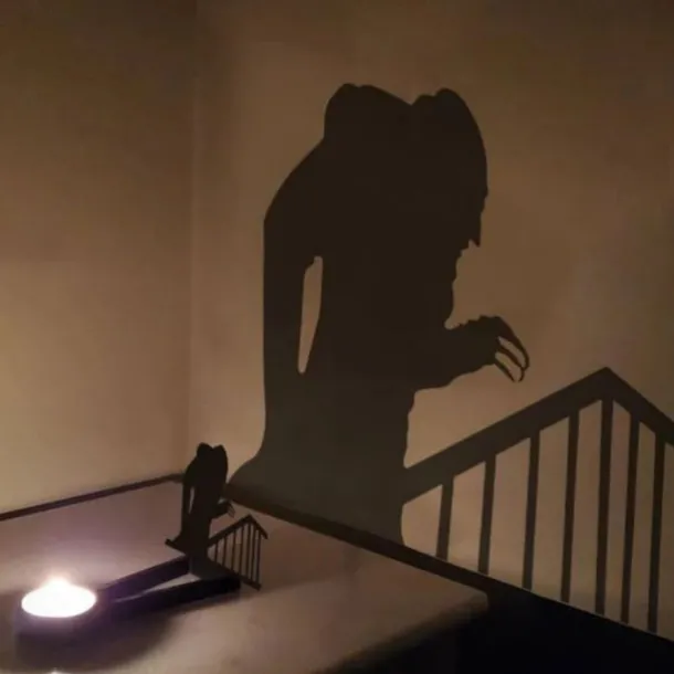 Halloween Horror Nosferatu Candle Holder, Nosferatu Candle ShadowHorror Metal Decoration, Tealight Shadow Caster (Only Holder,Excluding Candles)