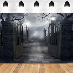 Halloween Horror Photograph Backdrop House Hanging Tapestry Wall Art Large Tapestry Mural Decor Blanket Curtain Home Bedroom Living Room Decoration