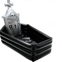 Halloween Inflatable Tombstone Coffin Drink Cooler Party Supplies, Halloween Party Beverage Holder for Indoor Outdoor Home Party Decorations Inflatable Serving Bar Drink Container