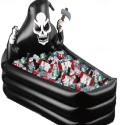 Halloween Inflatable Tombstone Coffin Drink Cooler Party Supplies, Halloween Party Beverage Holder for Indoor Outdoor Home Party Decorations Inflatable Serving Bar Drink Container