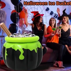 Halloween Inflatable Witch Ice Bucket Inflatable Beverage Bucket Party Holiday Horror Decoration Cross-Border Storage Bucket Beverage Bucket