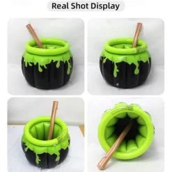 Halloween Inflatable Witch Ice Bucket Inflatable Beverage Bucket Party Holiday Horror Decoration Cross-Border Storage Bucket Beverage Bucket