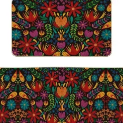 Halloween Kitchen Mats, 2PCS Kitchen Rugs, Cushioned Anti Fatigue Kitchen Mats for Floor, Non-Slip Standing Desk Mat, Waterproof Kitchen Rug Set for Kitchen, Floor, Office