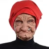 Halloween Latex face Covering Horror Head Covering Old Woman face Protection Latex Head Covering for Halloween Masquerade Carnival Costume Props