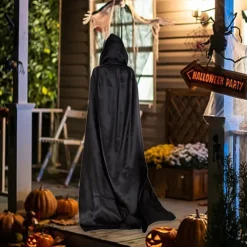 Halloween Loose Hooded Cape Adult Women Men Unisex Long Cloak Black Costume Dress Coats Gifts Children Adult for Halloween Party