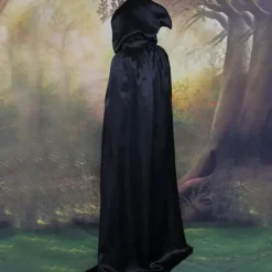 Halloween Loose Hooded Cape Adult Women Men Unisex Long Cloak Black Costume Dress Coats Gifts Children Adult for Halloween Party