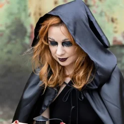 Halloween Loose Hooded Cape Adult Women Men Unisex Long Cloak Black Costume Dress Coats Gifts Children Adult for Halloween Party