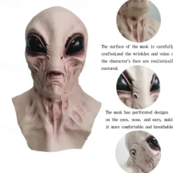 Halloween Mask Alien Funny Alien Magic Mask Cosplay Costume Party Novelty Latex Full Head Masks for Adult and Kids-Halloween