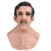 Halloween Mask Realistic Old Man Mask Creepy Human Latex Mask, Scary Wrinkle Mask Halloween Cosplay Costume Mask Party Props