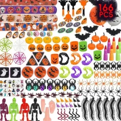 Halloween Mochi Squishy Toys with Gift Box Mini Kawaii Mochi Squeeze Toy Stress Reliever Anxiety Packs for Kids Party Favors Halloween Miniatures Halloween Treat Bags Gifts