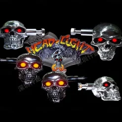 Halloween Motorcycle Headlight Decorations Motorcycle Skeleton Headlight Pendant Durable Retro Motorcycle Headlight for Motorcycle Decorations