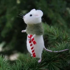 Halloween Mouse with Pumpkin, Christmas Mouse with a Gift, Needle Felting Mouse, Birthday Mouse, Needle Felting Kit, No Finished DIYKit Pack, Needle Felting Miniature