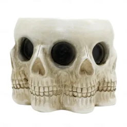 Halloween Multi-Faced Skull Resin Planter - Unique Creative Succulent Pot - Halloween Candy Bowl - Spooky Green Plant Pot Decoration