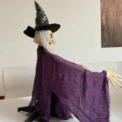 Halloween New Arrival Parent and Child Witch Figurine Set with Ground Plug and Glowing Little Witch for Garden Atmosphere Decoration