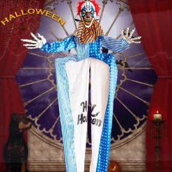 Halloween New Clown Door Curtain Hanging Decoration Amusement Park Outdoor Large Electric Sound-activated Sensory Prop
