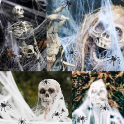 Halloween New Spider Web Triangular Net Simulation Super Plush Spider Ghost Festival Indoor And Outdoor Decoration Props