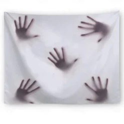 Halloween Party Wall Tapestry Art Decor Blanket Curtain Hanging Home Bedroom Decoration Polyester Ghost Horror Shadow Halloween Decorations