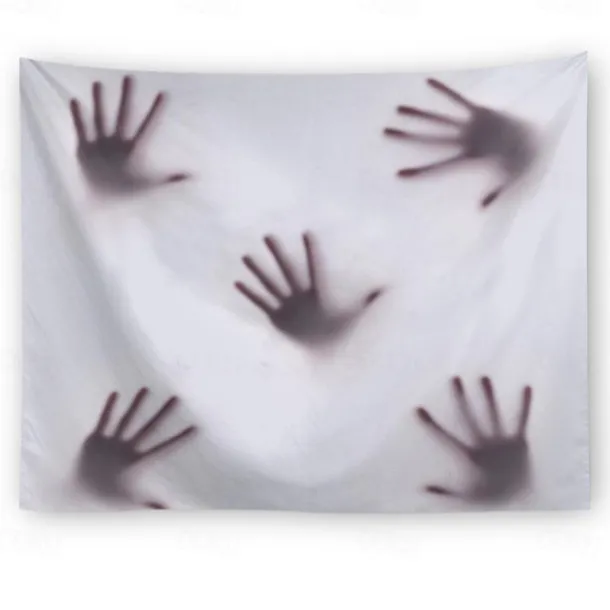 Halloween Party Wall Tapestry Art Decor Blanket Curtain Hanging Home Bedroom Decoration Polyester Ghost Horror Shadow Halloween Decorations