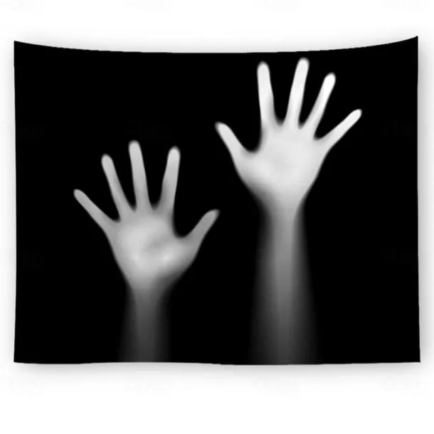 Halloween Party Wall Tapestry Art Decor Blanket Curtain Hanging Home Bedroom Decoration Polyester Ghost Horror Shadow Halloween Decorations
