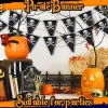 Halloween Pirate Banner Skull Pirate Flag Pirate Decorations Pirate Ship Pennant Bunting Decor for Wedding Celebration Decor Outdoor Party Supplies 5M