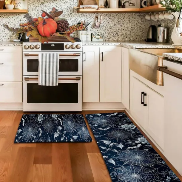 Halloween Pumpkin Area Rug Kitchen Rug Mat Non-Slip Oil Proof Floor Mat Livingroom Rug Indoor Outdoor Mat Bedroom Decor Bathroom Mat Entrance Rug Door Mat