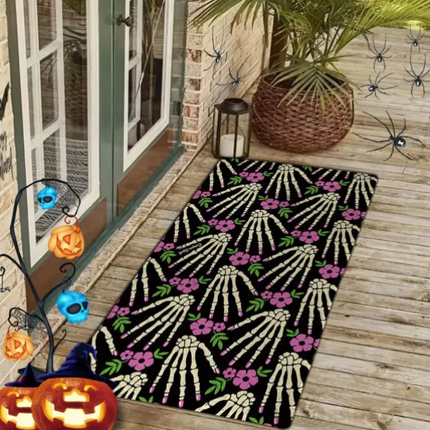 Halloween Pumpkin Area Rug Kitchen Rug Mat Non-Slip Oil Proof Floor Mat Livingroom Rug Indoor Outdoor Mat Bedroom Decor Bathroom Mat Entrance Rug Door Mat