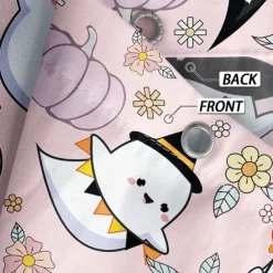 Halloween Pumpkin Candy Shower Curtain Modern Machine Washable Waterproof Polyester Fabric Used for Bathroom Decoration Bathtub with 12 Hooks