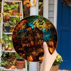 Halloween Pumpkin Crow Castle Acrylic Hanger Window Home Decoration Hanger