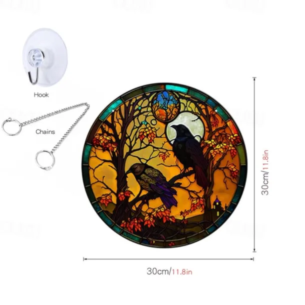 Halloween Pumpkin Crow Castle Acrylic Hanger Window Home Decoration Hanger