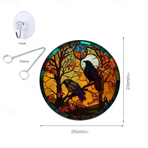 Halloween Pumpkin Crow Castle Acrylic Hanger Window Home Decoration Hanger