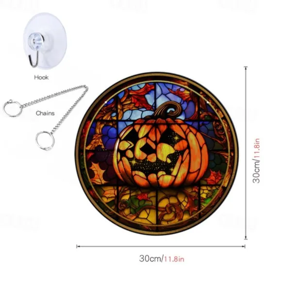 Halloween Pumpkin Crow Castle Acrylic Hanger Window Home Decoration Hanger