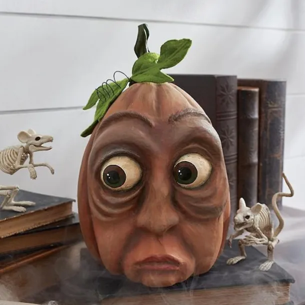 Halloween Pumpkin Decor Fall Decor Expressive Pumpkin Figures Family Outdoor Freak Set of Six Combinations Venue Layout Props for Indoor/Outdoor Party