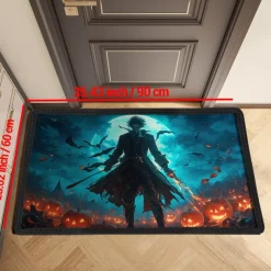 Halloween Pumpkin Doormat Jack O Lantern Witch Kitchen Mat Floor Mat Non-Slip Area Rug Oil Proof Rug Indoor Outdoor Mat Bedroom Decor Bathroom Mat Entrance Rug