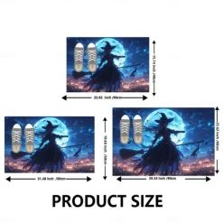 Halloween Pumpkin Doormat Jack O Lantern Witch Kitchen Mat Floor Mat Non-Slip Area Rug Oil Proof Rug Indoor Outdoor Mat Bedroom Decor Bathroom Mat Entrance Rug