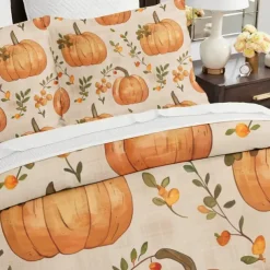 Halloween Pumpkin Duvet Cover Set - Festive and Playful Pumpkin Design - Includes Duvet Cover and Pillowcases - Soft and Cozy Fabric - Perfect for Adding a Seasonal Touch to Your Bedroom Decor
