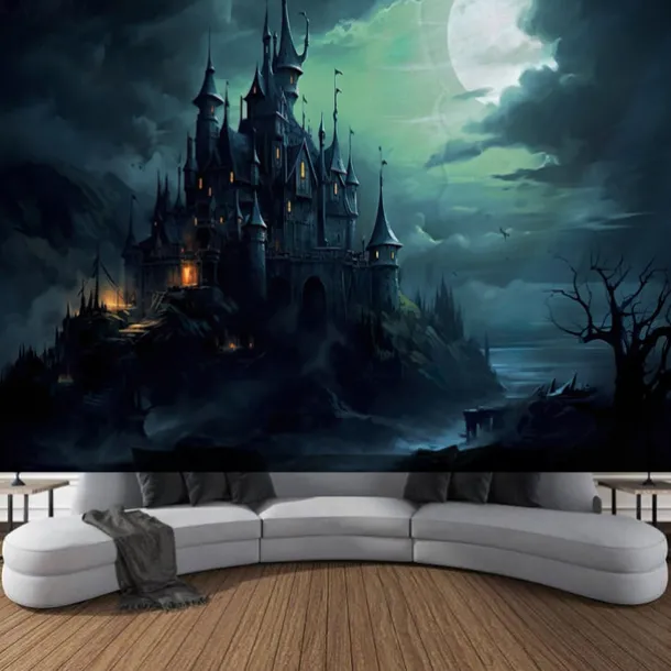 Halloween Pumpkin Hanging Tapestry Wall Art Large Tapestry Mural Decor Photograph Backdrop Blanket Curtain Home Bedroom Living Room Decoration Halloween Decorations
