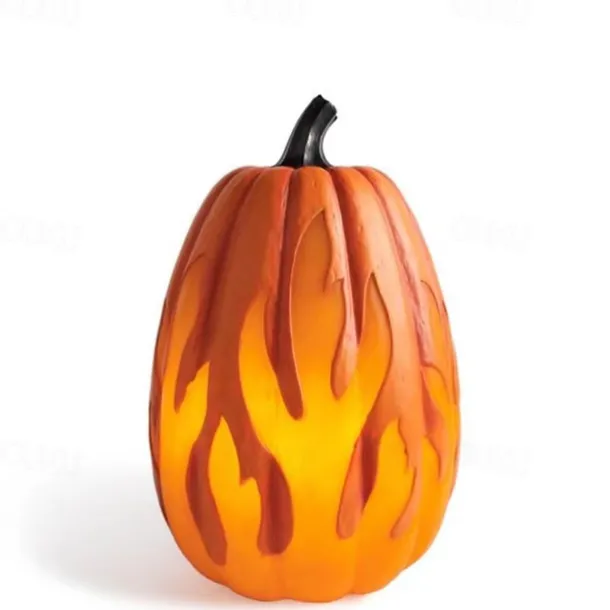Halloween Pumpkin Lantern Jack-O-Lantern Battery Operated Lighted Flame Pumpkin Party Favor Outdoor Garden Decoration