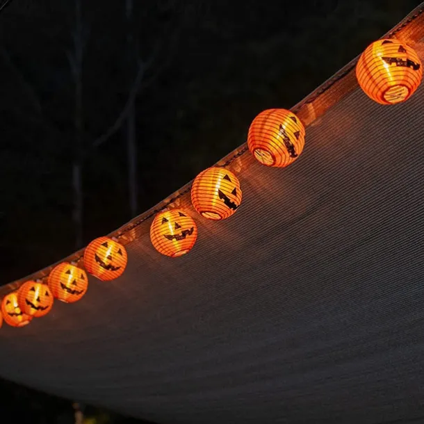 Halloween Pumpkin Lantern String Lights 2m 10LEDs Jack O Lantern Pumpkin Lamp for Halloween Party Garden Home Balcony Outdoor DIY Decor Light