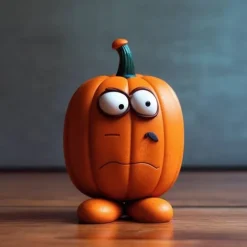 Halloween Pumpkin Resin Figurine – Spooky Ghost Pumpkin Decoration for Outdoor, Home Decor, and Party Crafts – Perfect Resin Ornament