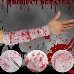 Halloween Scary Blood Cloth Scary Cloth with Bloody Prints Halloween Props Scary Halloween Decorations Bloody Gauze Halloween Scary Fabric Blood Cloth Strips