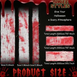 Halloween Scary Blood Cloth Scary Cloth with Bloody Prints Halloween Props Scary Halloween Decorations Bloody Gauze Halloween Scary Fabric Blood Cloth Strips