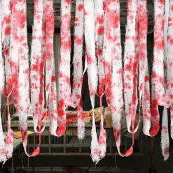 Halloween Scary Blood Cloth Scary Cloth with Bloody Prints Halloween Props Scary Halloween Decorations Bloody Gauze Halloween Scary Fabric Blood Cloth Strips
