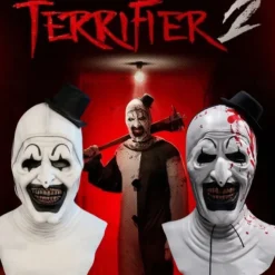 Halloween Scary Halloween Mask, Terrifier Realistic Horror Clown Halloween Mask Scary Costumes, Horror Funny Latex Full Headdress Funny Horror Mask For Halloween Masquerade Partie